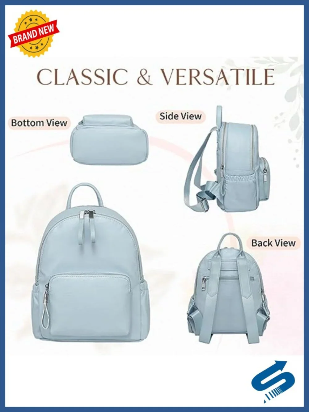 Mini PU Leather Backpack Purse, Vegan Leather, Water Resistant, Adjustable